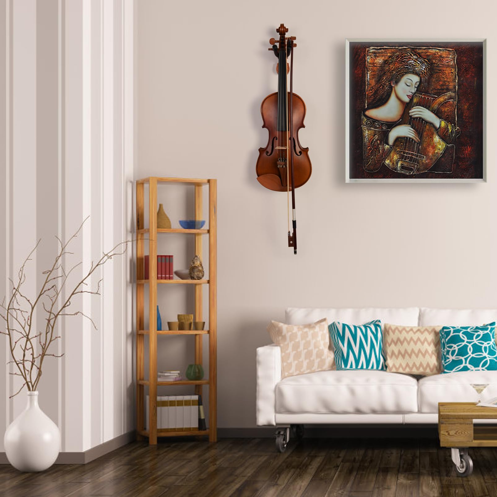 Soporte de pared para violín (base en forma de violín, 5 unidades)