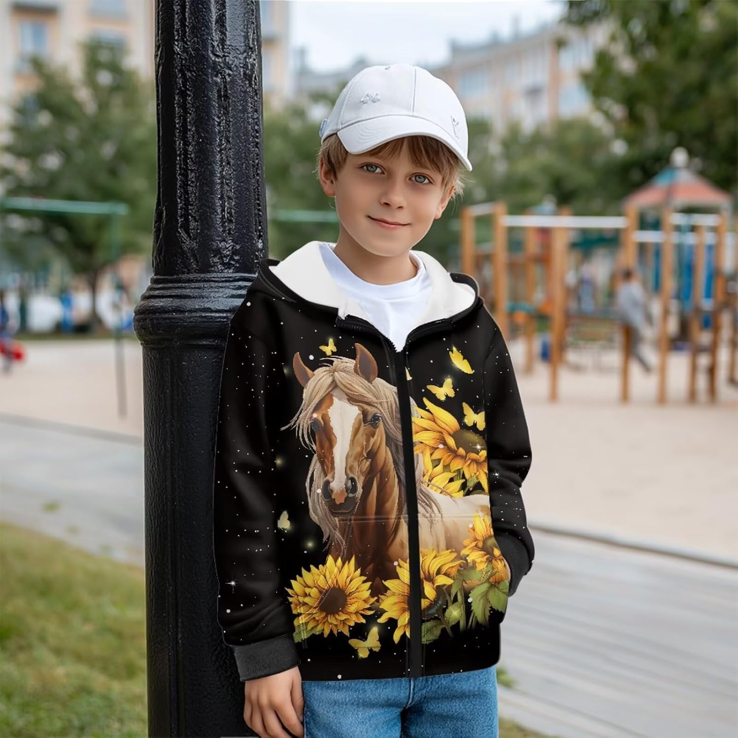 Zip Up Hoodie for Girls Soft Fleece Jacket Kids Fashion Sweatshirts Long Sleeve Fall Hoody with Pockets