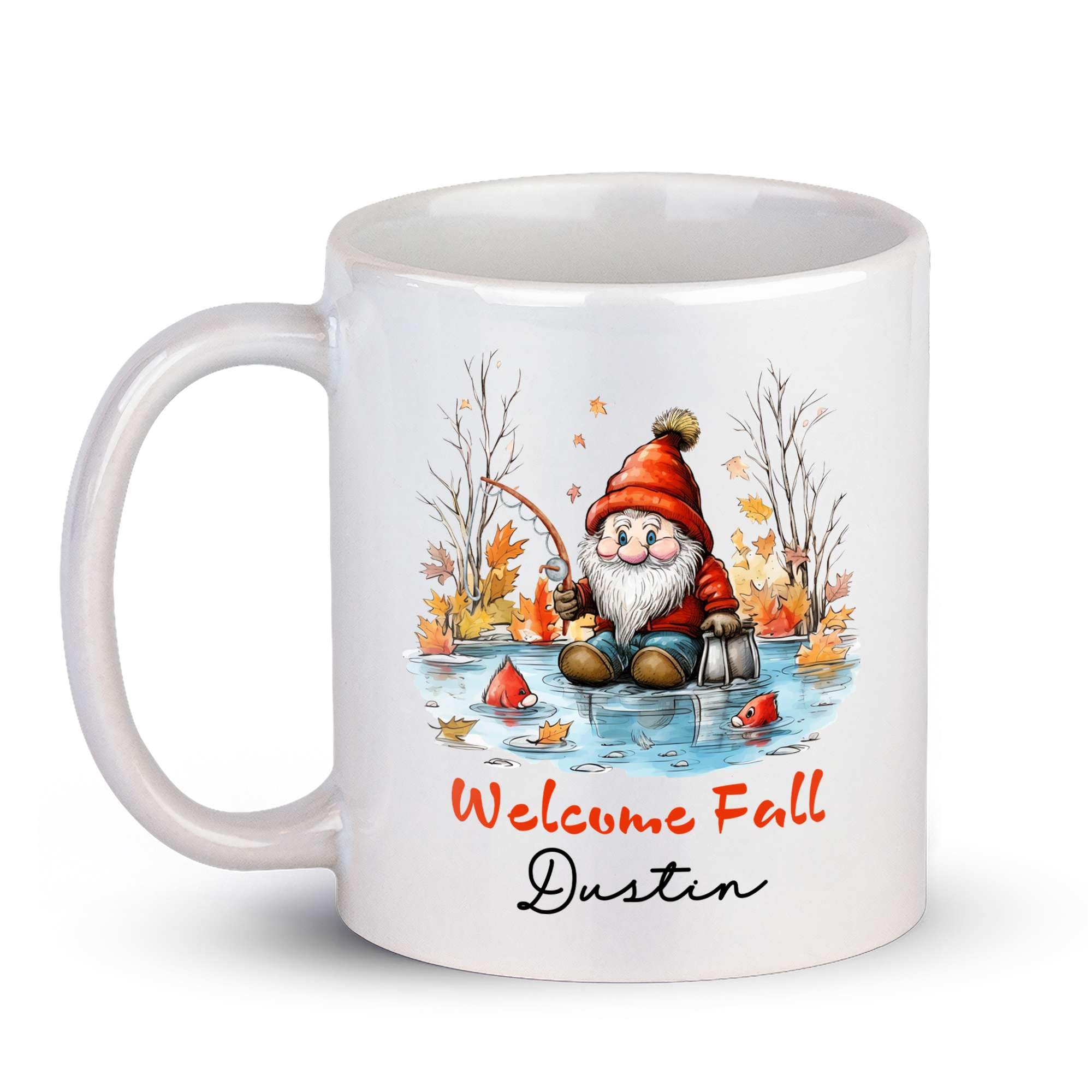 Personalized Gnome Mugs For Women – Custom Name Coffee Mug, Fall & Holiday Gift, Ceramic 11oz/15oz