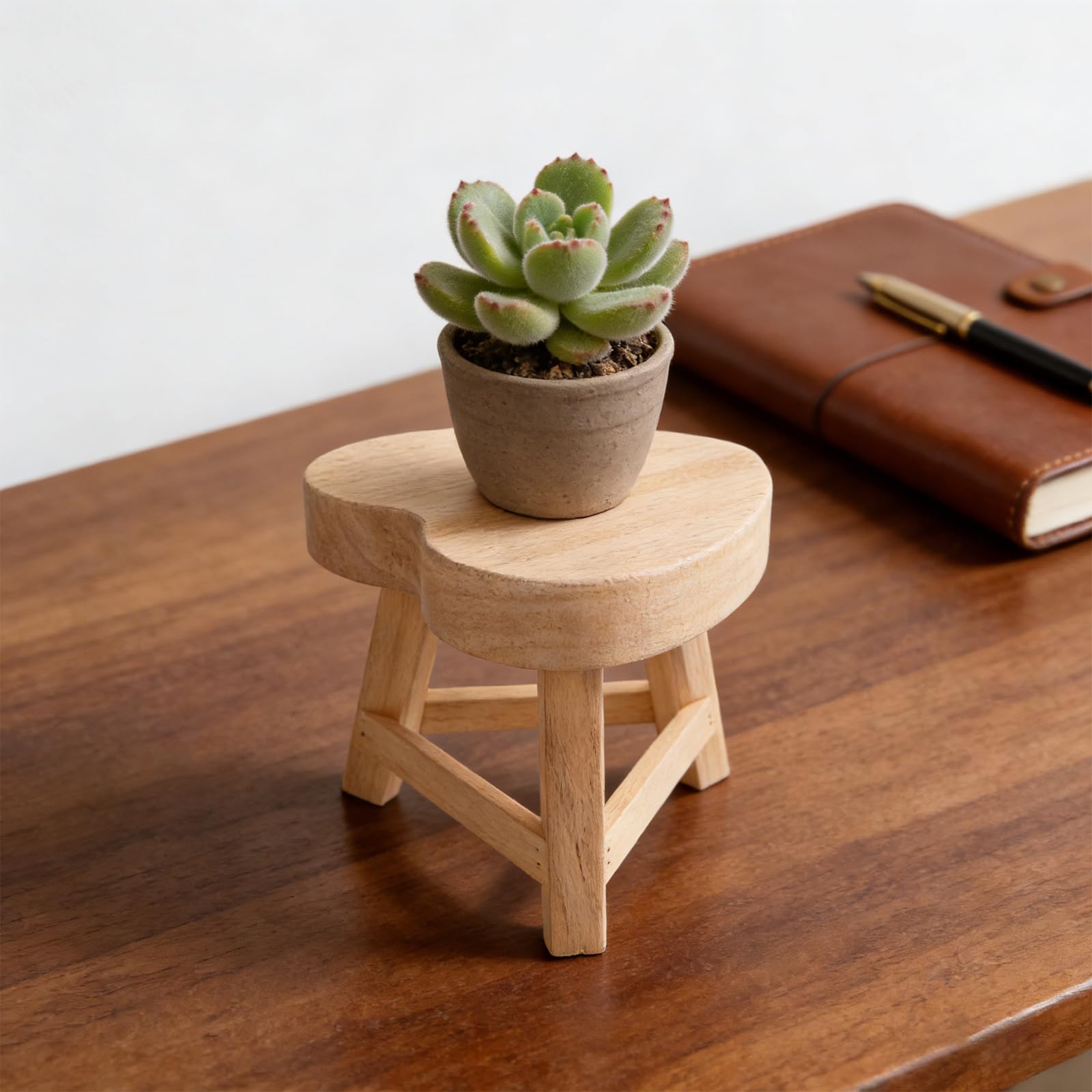 Artibetter Supporto Decorativo Base Rustica in Legno a Forma di Cuore per Candele e Artigianato , per Camera da Riposo e Soggiorno