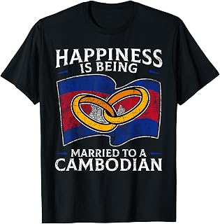 Cambodia Marriage Cambodian Married Flag Wedded Culture T-Shirt