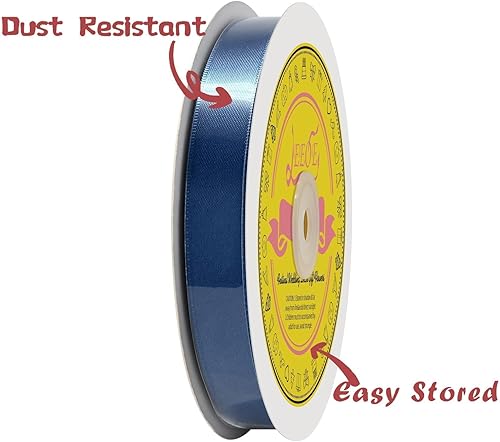 Miniatura 1270 de Cinta de satén verde esmeralda de doble cara de 1-1/2 pulgadas x 50 yardas, cinta de poliéster verde esmeralda para envolver regalos, muy adecuada