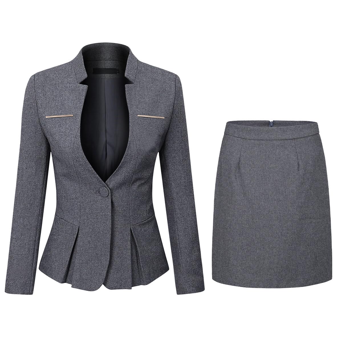 YUNCLOS Womens 2 Piece Business Skirt Suit Set Office Lady Slim Fit Blazer and Skirt