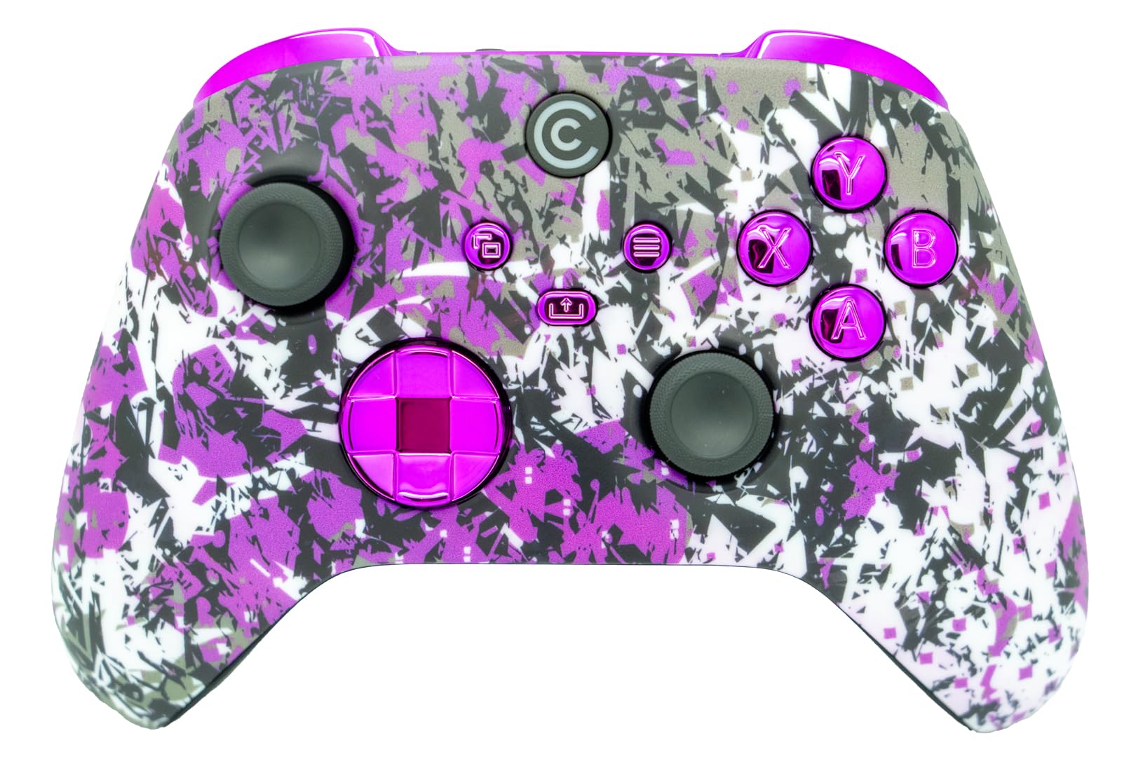 Custom Controllerzz Designer Series Custom Wireless Controller for Xbox Series X/S, Xbox One, & PC - Multiple Designs Available (Shadow Bloom & Purple Chrome Inserts)
