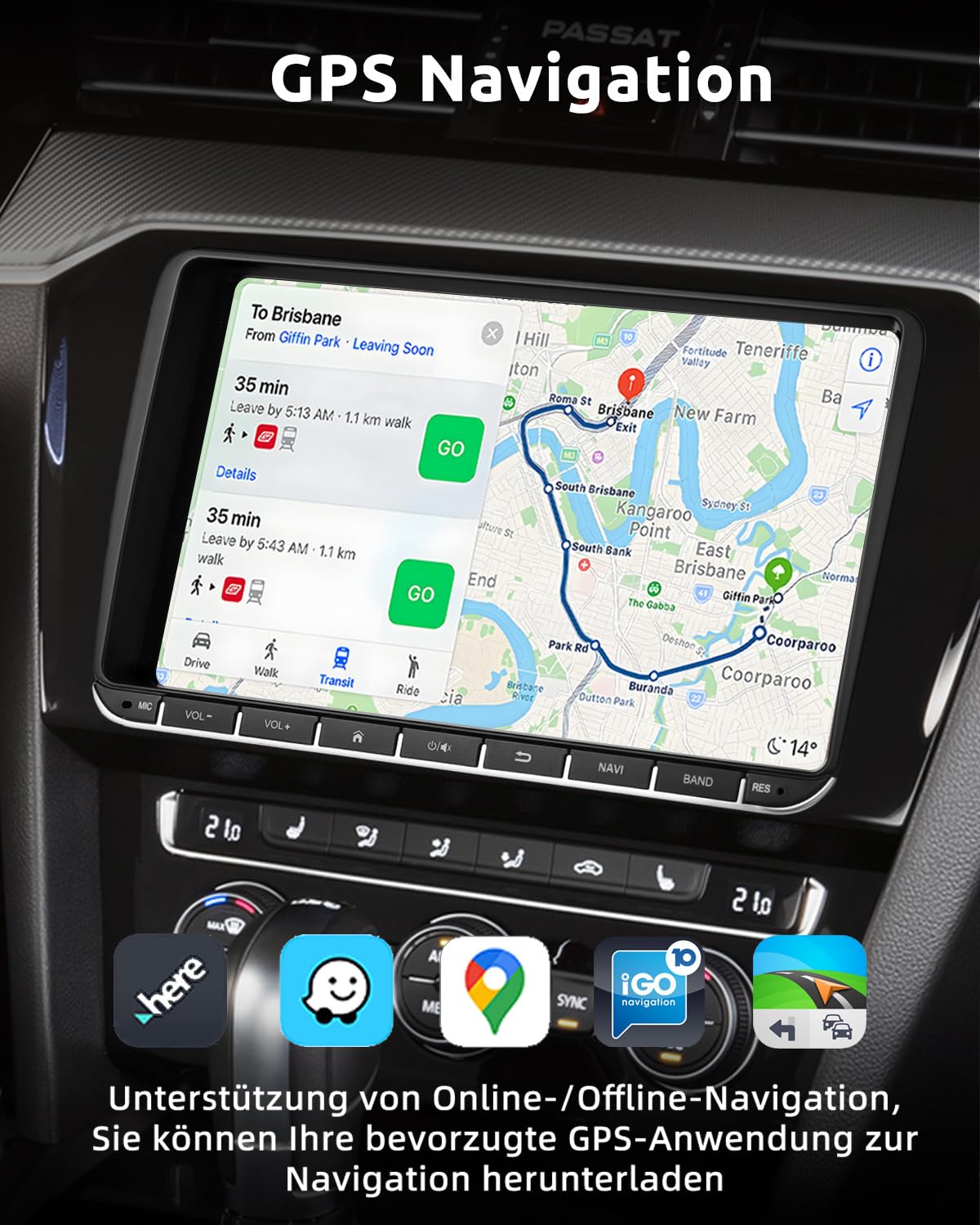 Essgoo 4+64G Autoradio 9 Zoll Android 14 Radio mit Carplay und Wireless Auto für VW Golf 5 6 Touran B6 EOS Tiguan Polo mit Bluetooth GPS RDS Navi Mirror Link FM SWC