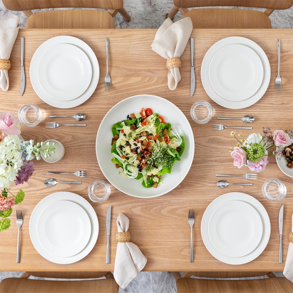 Villeroy & Boch For Me Shallow Round Vegetable Bowl, 7.5 in, Premium Porcelain, White