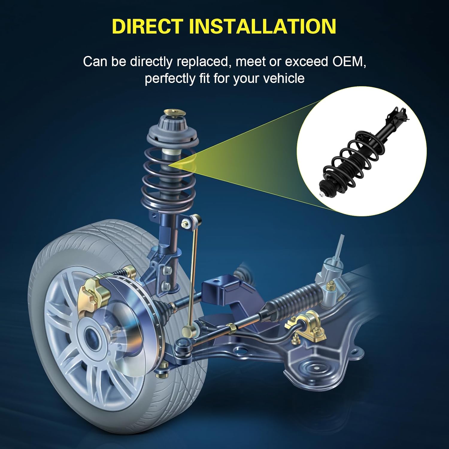 Front Left and Right Struts Assembly Shock Absorber with Coil Spring for Chevrolet Aveo 2004-2012 for Chevrolet Aveo5 2006-2011 for Pontiac G3 2009-2010 for Pontiac Wave 2005-2008,172296 172295