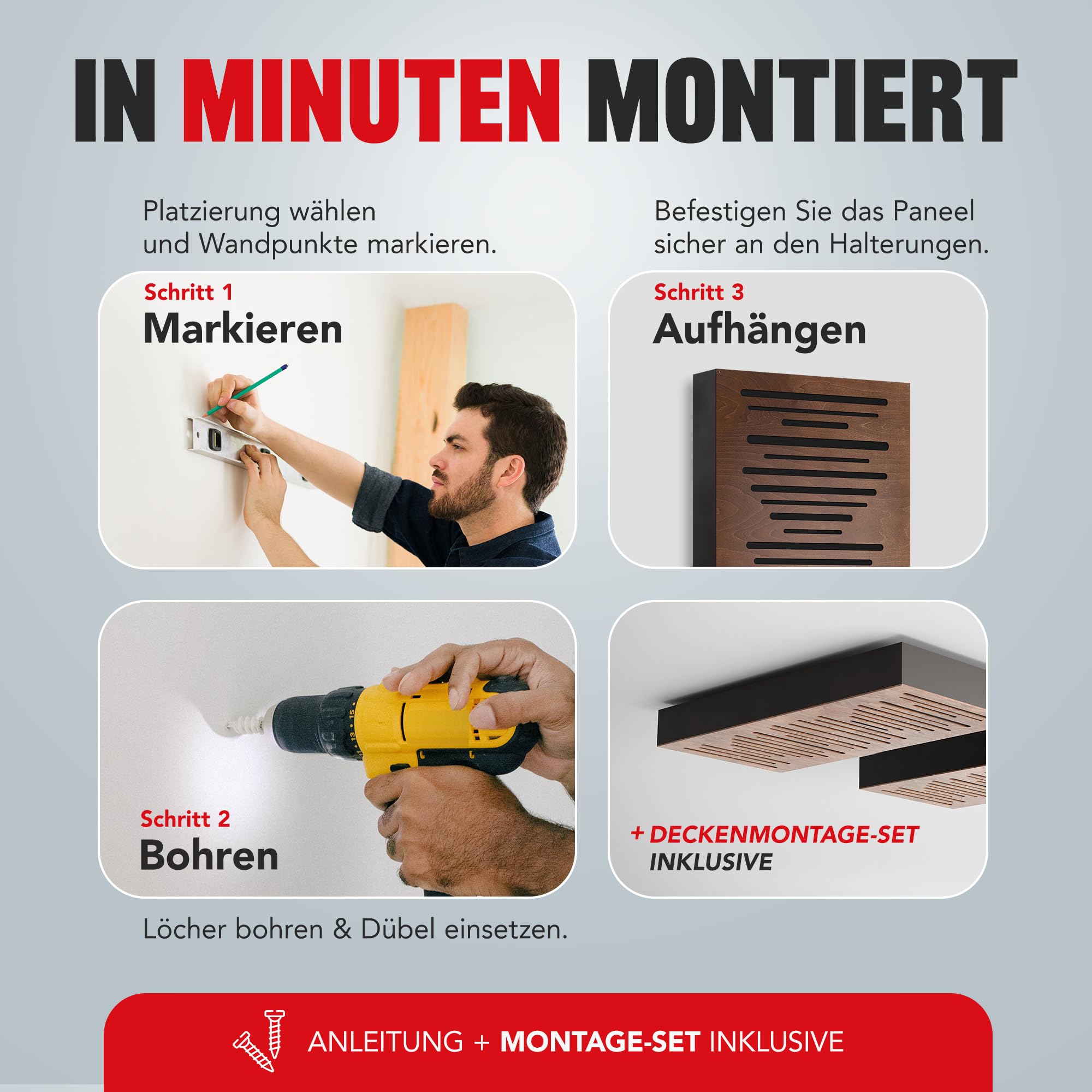 Addictive Sound AbFuser Hybrid Akustikpanel 100x50 cm, Braun | Buchenholz-Diffusor & Bassabsorber 2-in-1, 80-9300 Hz, CNC-Präzision, Made in EU, für Wand & Decke, 36 Monate Garantie