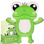 Microwave Heating Pad for Period & Cramps Pain Relief, Cute 16  12.6\'\' Microwavable Menstrual Cramp Relief Heating Pad Stuffed Animal, Moist Microwave Heat Pad with Washable Cover - Frog