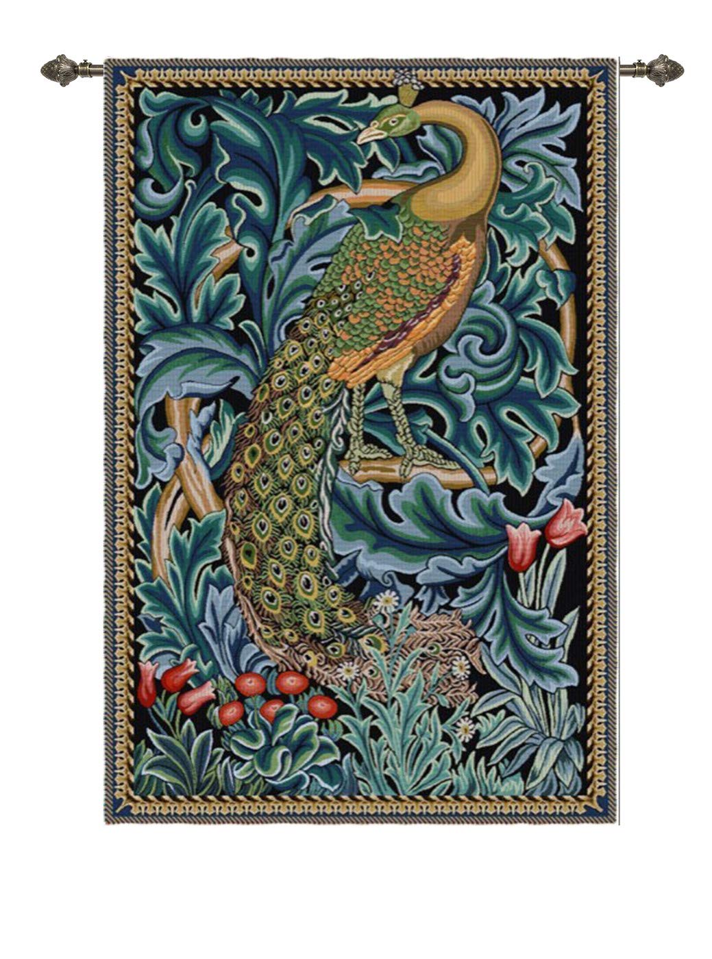 Signare Peacock Tapestry Wall Hanging William Morris (, Tapestry With Rod)