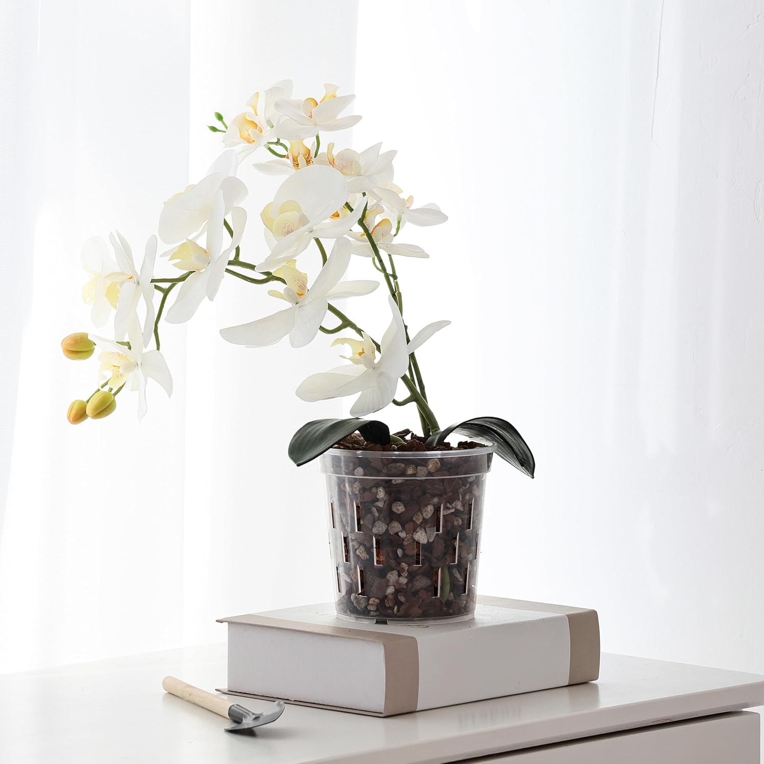 TRUEDAYS Orchid Pot, 4 Pack 6 Inch Plant Pot with Drainage