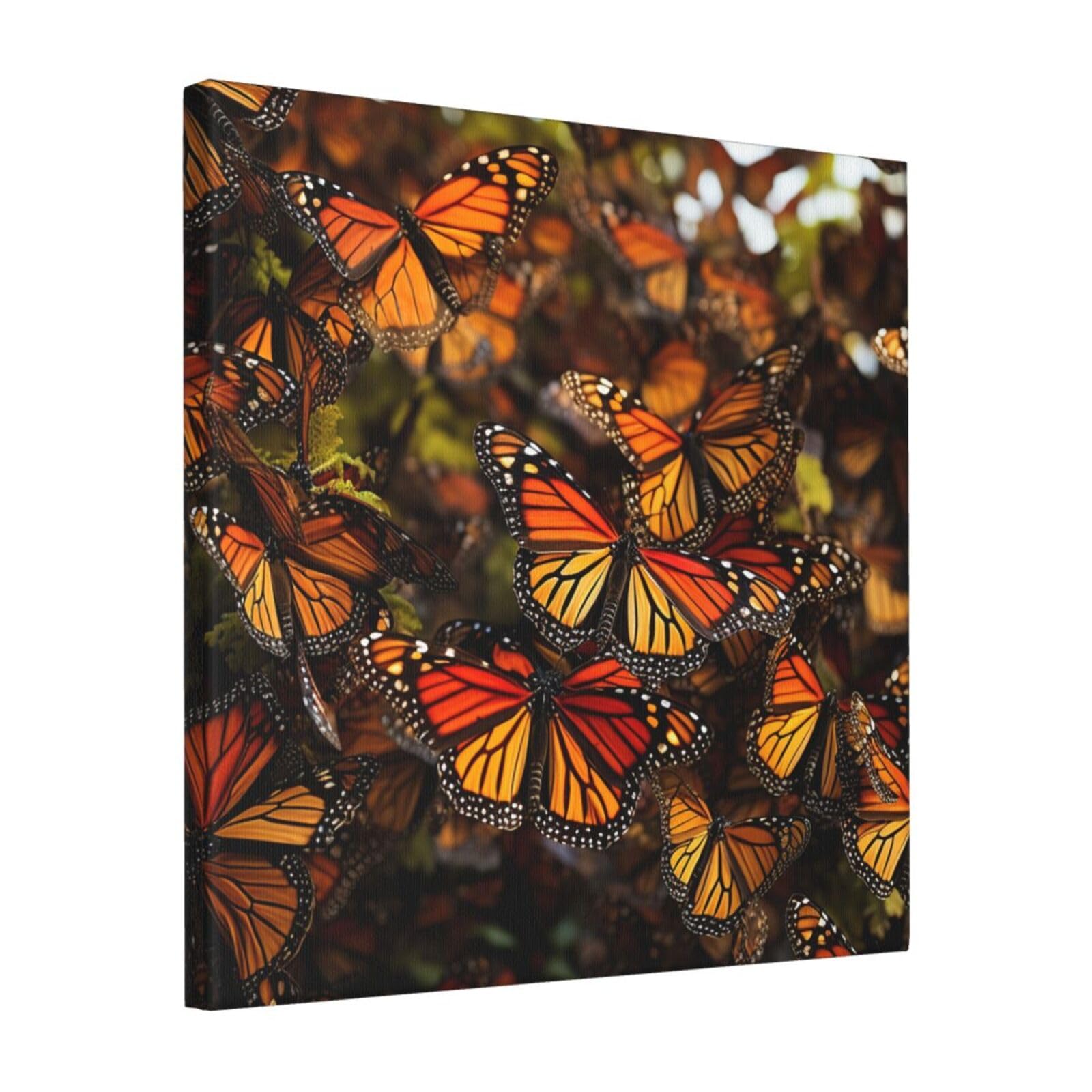 FodPand Monarch butterflies Canvas Wall Art for Living Room Wall Decor 16"x16" Modern Artwork Painting Pictures Hanging Canvas Prints Aesthetic Wall Art for Bedroom Bathroom Office Wallart Decor