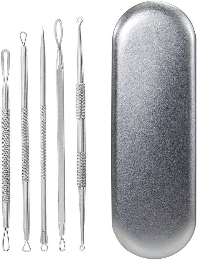 Blackhead Remover Set, Acne Pimple Comedone Blemishes Extractor, Treatment for Blemish, Whitehead Popping (5 pcs)