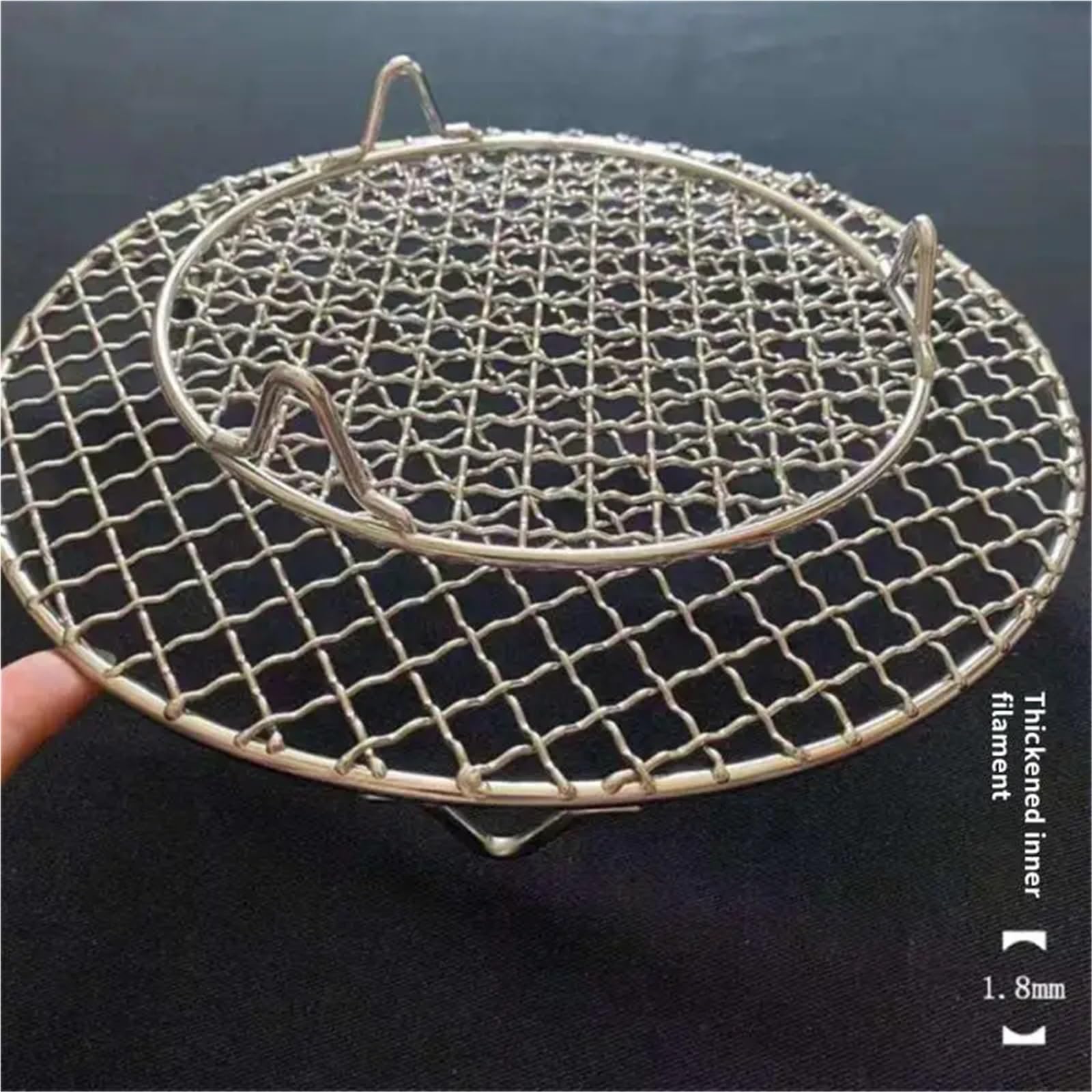 Red de Barbacoa Redonda Acero Inoxidable 15 a 60 cm con Base for, Rejilla enfriamiento for Acampar al Aire Libre para Acampar Y Hacer Picnics(19cm)