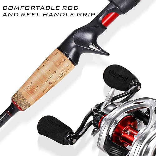 Miniatura 3 de Sougayilang Combo de caña de pescar y carrete, caña de pescar mediana pesada con carrete de cebo, combo de 2 piezas de cebo