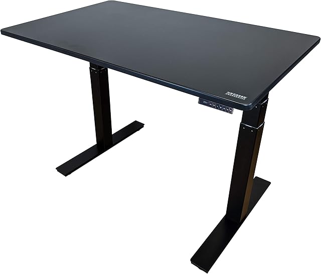 Rise UP Mesa de trabalho elétrica ajustável com altura ajustável 152 x 76 cm, preta, mesa ergonômica em pé, home office, motorizada, moderna Standup (moldura preta | faixa de altura de 68,5 a 114,3 cm)