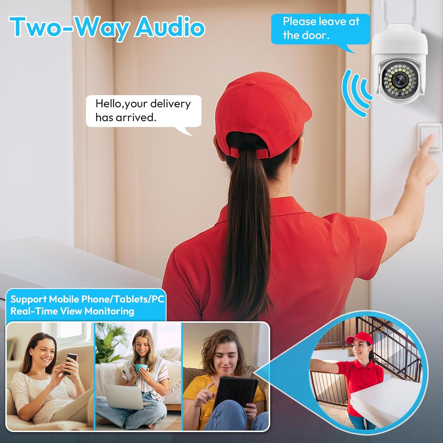 3MP Security Camera Wireless Outdoor, 2K HD Home Security Camera System with 360° View Spotlight & Siren WiFi Camera Outdoor Motion Sensor and 2-Way Audio, Support Cloud/SD Storage, 2 Pack 7 71C3fFVl4KL. AC SL1500