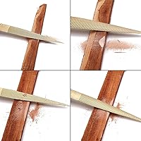 Vista 3 de Lima de madera, juego de limas de madera para trabajar madera, limas de madera para raspar de madera, herramientas doradas cónicas de madera