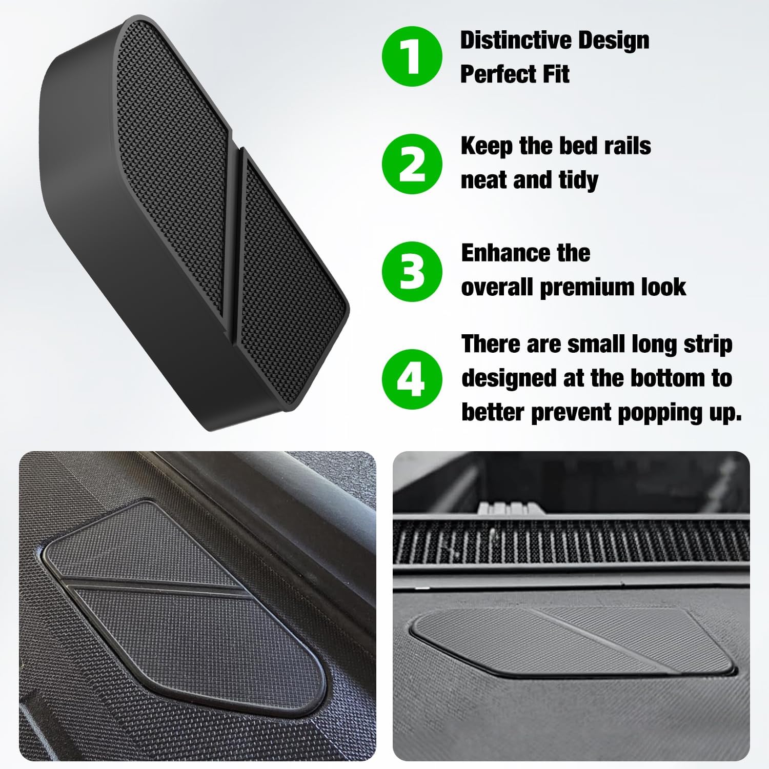 Bed Rail Stake Pocket Covers Compatible with Chevrolet Silverado EV 2024-2026 /GMC Sierra EV 2024-2026 Rear Holes Truck Bed Rail Hole Plugs Stake Pocket Caps Silverado Sierra Accessories