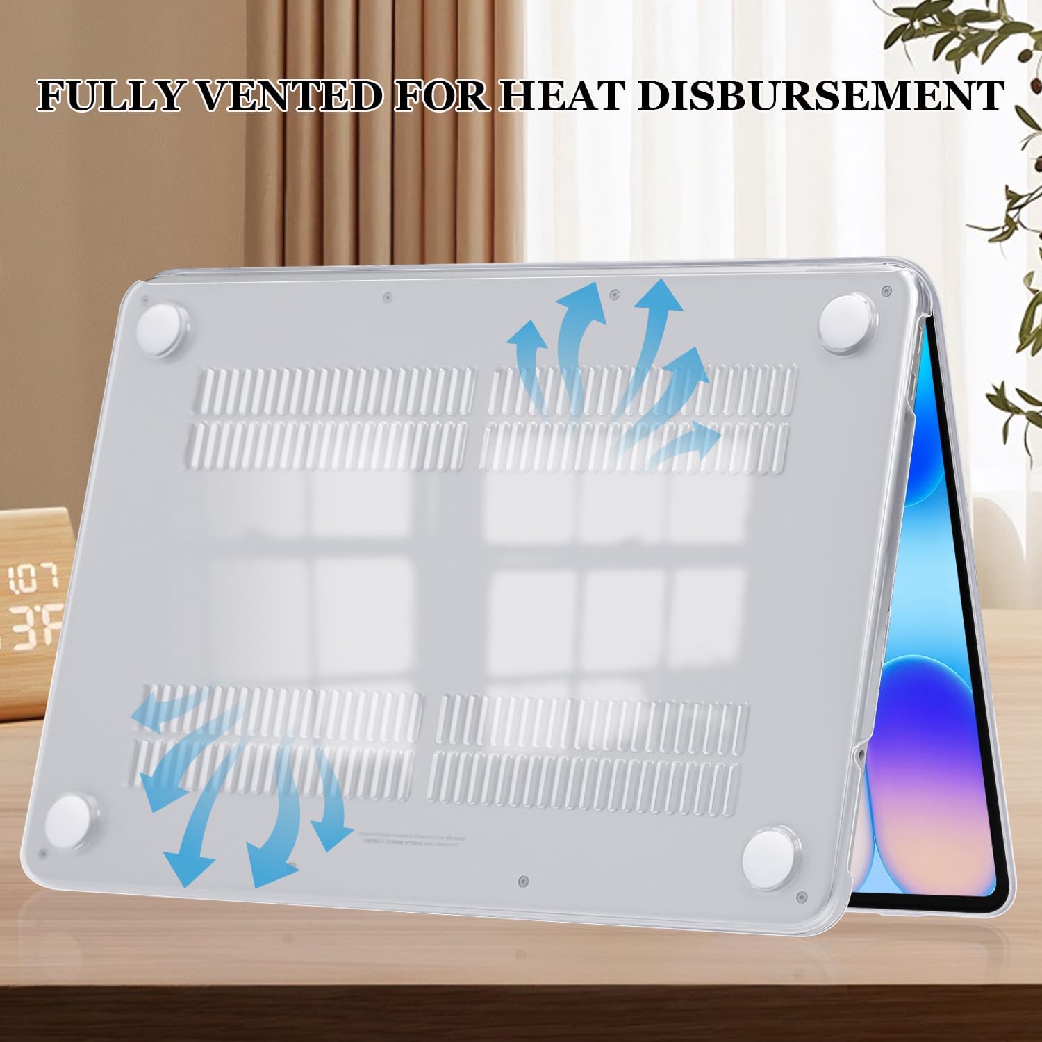 Compatible with MacBook Neo 13 inch Case 2026 (Model A3404), Printed Pattern Hard Shell Laptop Case with Keyboard Cover & Screen Film, Slim Plastic Protective Cover, Tropical Blue Flowers