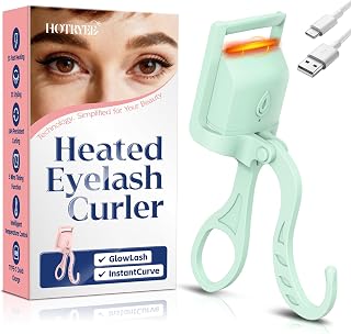 Heated Eyelash Curler,24H Long-Lasting Curls &Safe Anti-Burn,Green | Electric Eyelash Curlers with Silicone Pad,5s Fast Heating, Type-C Quick Charge, Intelligent Temp Control