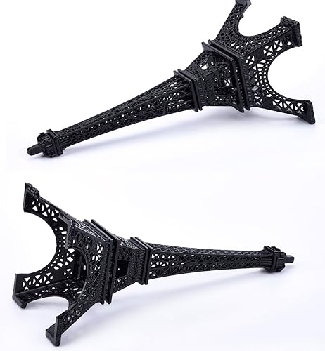 Miniatura 6 de ESHATO Estatua de torre Eiffel de metal negro, 10 pulgadas, réplica de figurita decorativa, soporte para decoración de tartas, decoración de mesa,