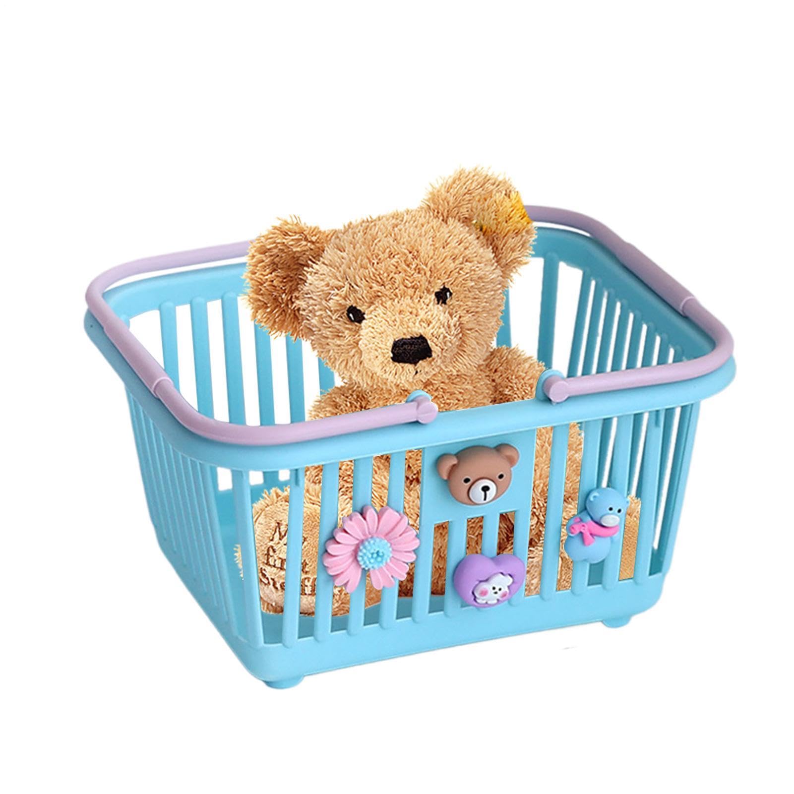 Kids Play Shopping Basket - Mini Storage With 4 Adornments For Study — image 1