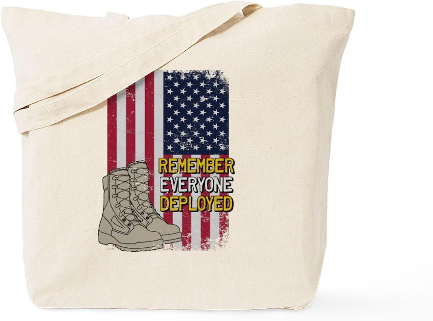 CafePress Tattered US Flag Tote Bag Reusable Natural Beige Canvas Shopping Bag
