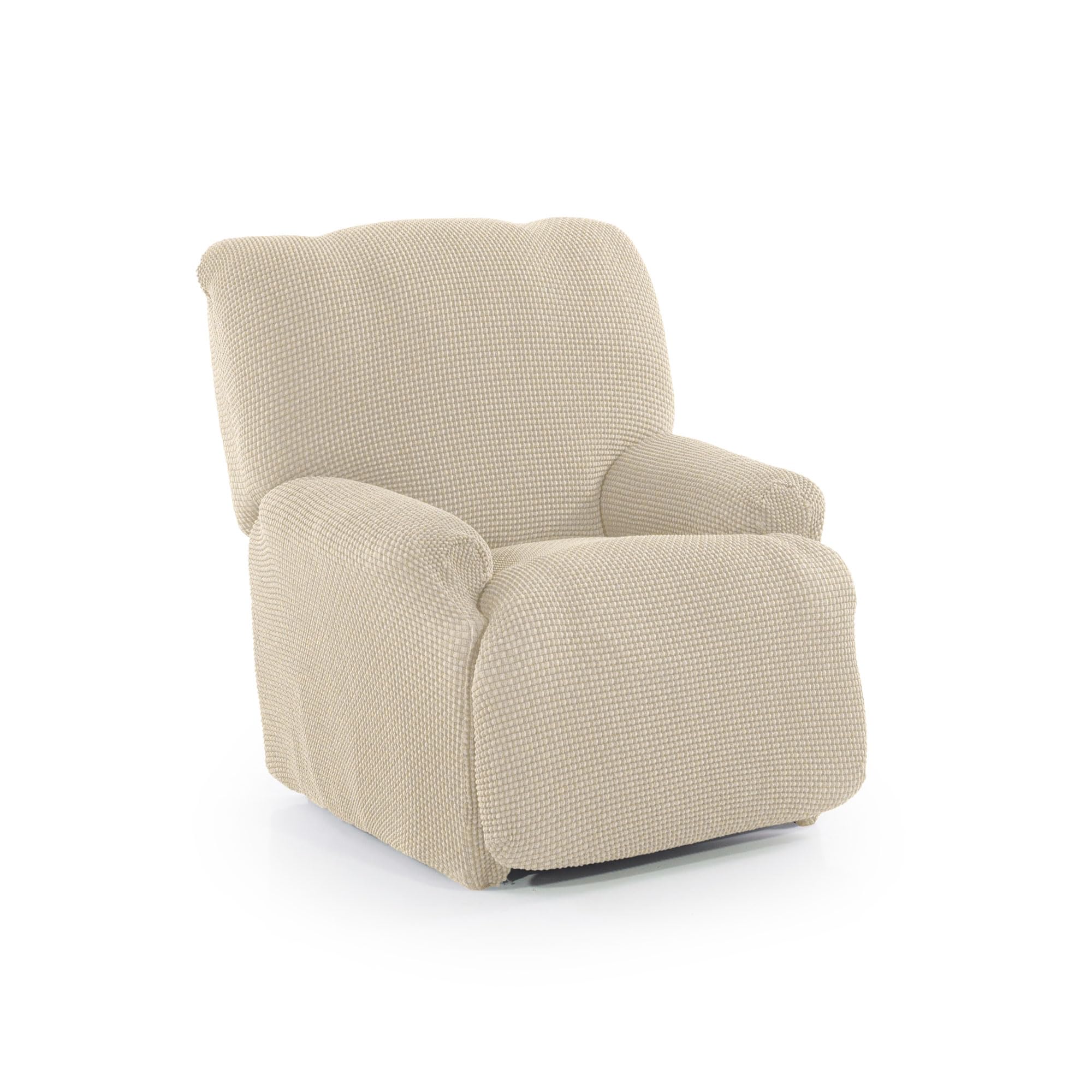 FAVERTI Funda Sillón Relax Pies Juntos Reclinable - Funda Súper Elástica Sillón Reclinable - Protector de Calidad Tacto algodón. Súper Ajustable, Funda Sillón Relax Universal Color Beige