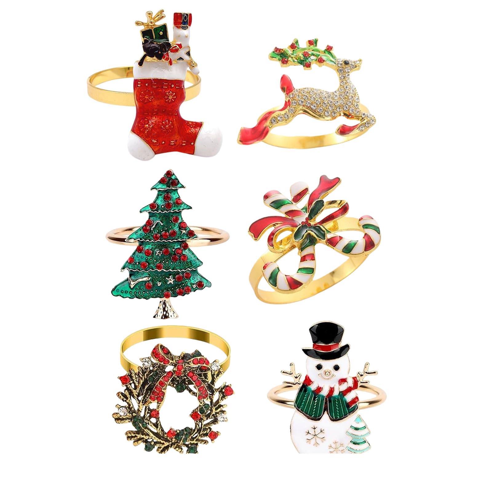Christmas Reindeer Napkin Rings Metal Holiday Table Decoration Festival Dining Accessories for Dinning Place Setting Christmas Reindeer Napkin Rings Metal Holiday Table Decoration Festival Dining