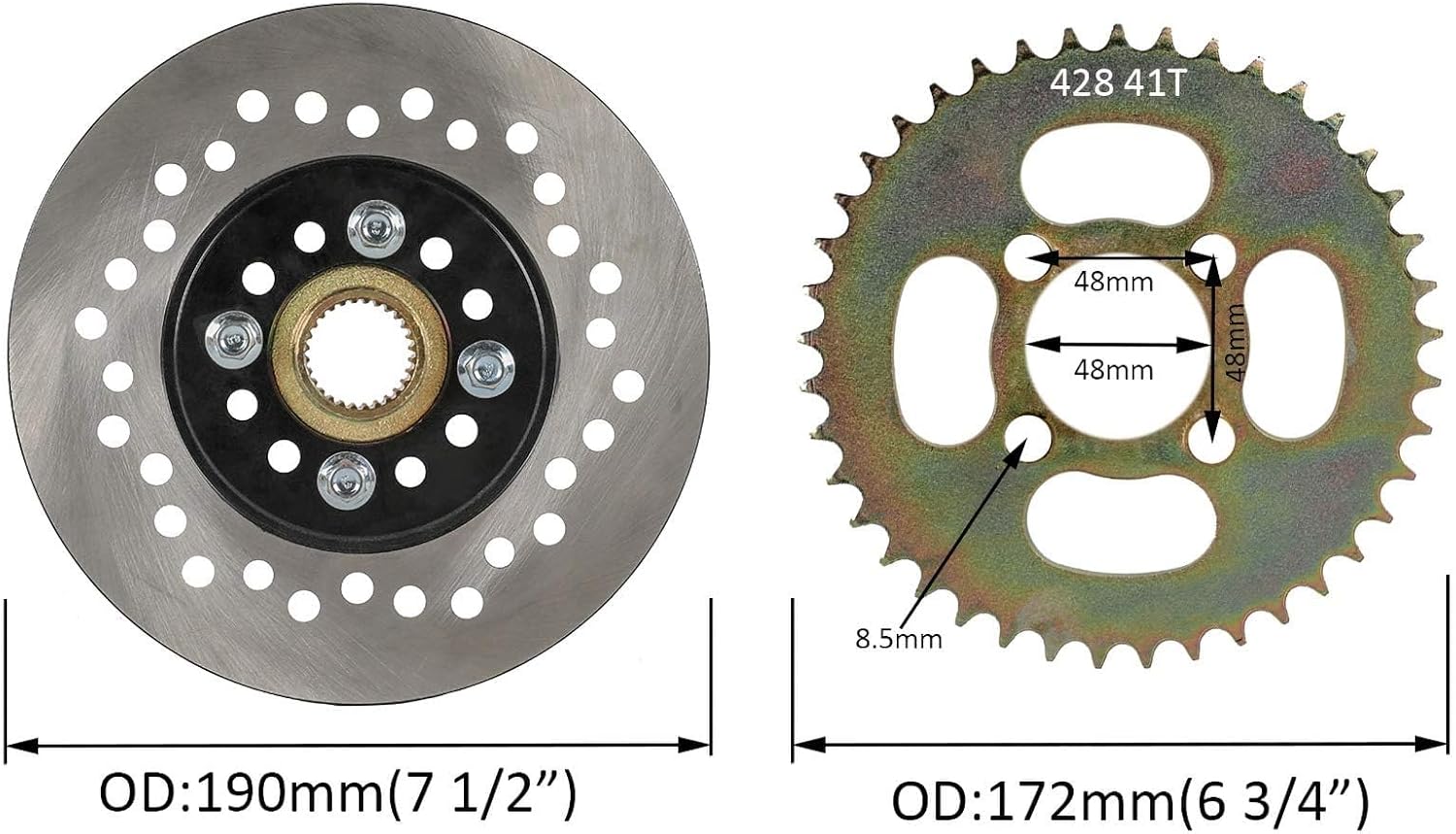 32" Rear Live Axle Kit with 145/70-6 Wheels, Sprocket, Brake Caliper, Steering Components, Pillow Blocks for Go-Karts, Mini Bikes, ATVs, Drift Trikes & DIY Vehicle Projects