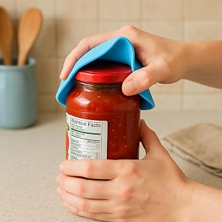 5 Pcs Rubber Jar Opener Grippers, Multi-Function Rubber Jar Opener Gripper Pads Non-SlipJar Grippers for Opening Jars, Weak Hands & Seniors(4.9 Inch, 5 Colors)