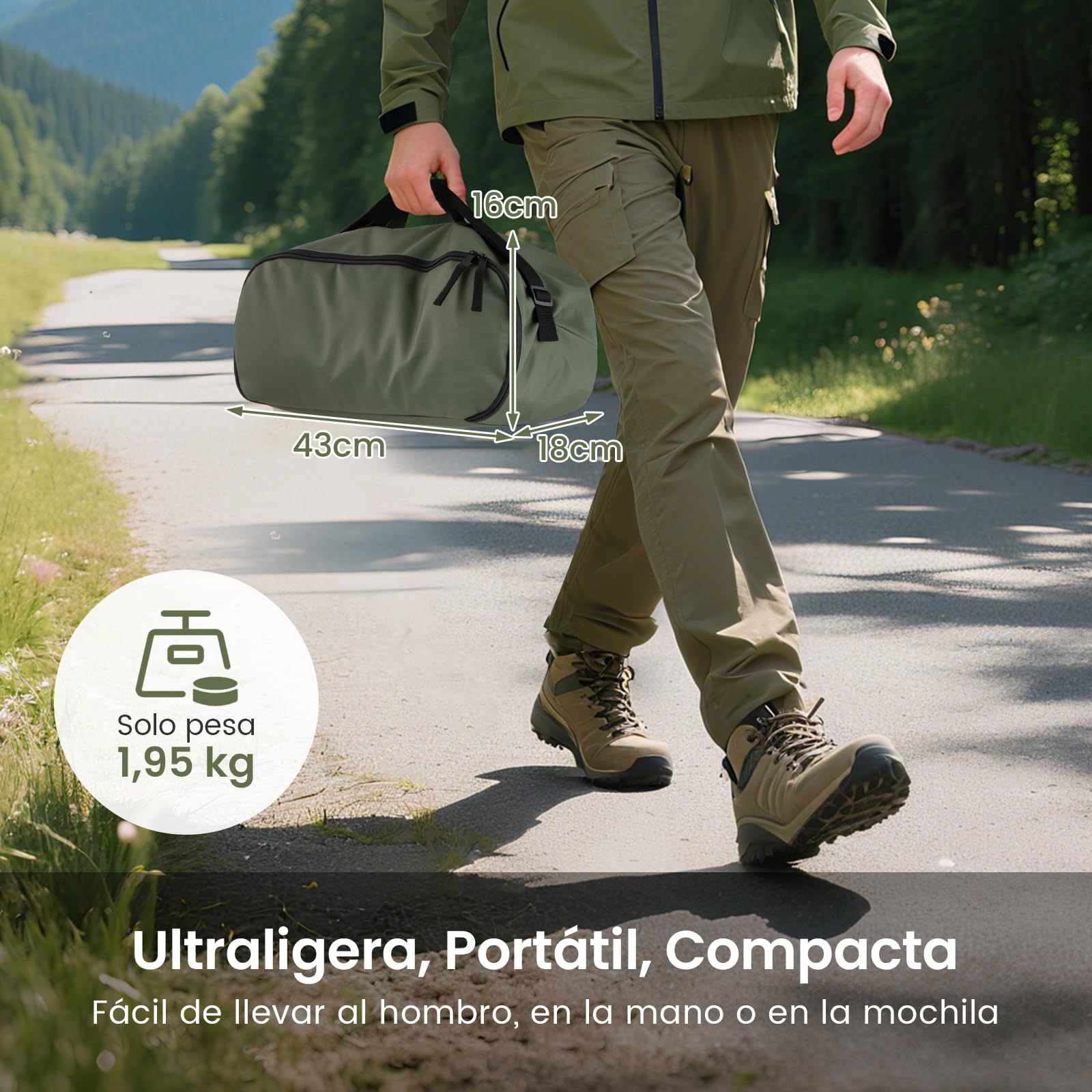 GOPLUS Cama de Camping Portátil, Cama Plegable con Bolsillo Lateral, Bolsa de Transporte, Ultraligera para Dormir al Aire Libre para Senderismo, Camping, Viajes, Jardín, 193 x 70 x 18 cm