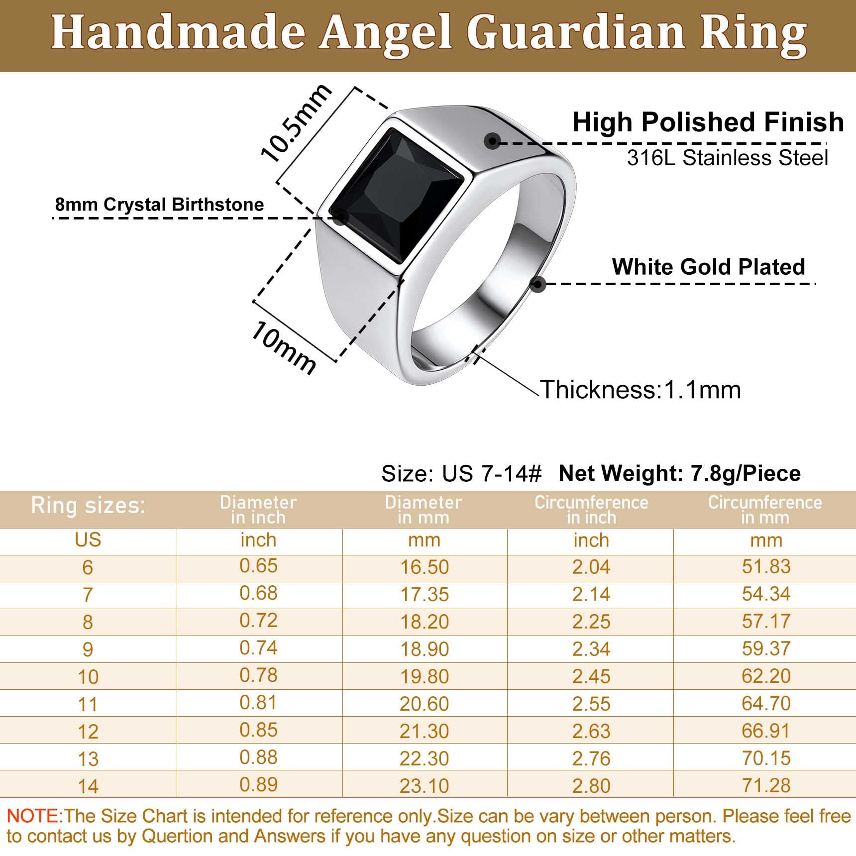 Bestyle Anello Acciaio Uomo Donna, Anello Uomo Argento/Nero/Oro con Misura IT 14.5-32.5, Anello Ragazzo Maschio con 8mm/15mm Pietra Nera/Zaffiro, Idee Regalo per Compleanno Anniversario