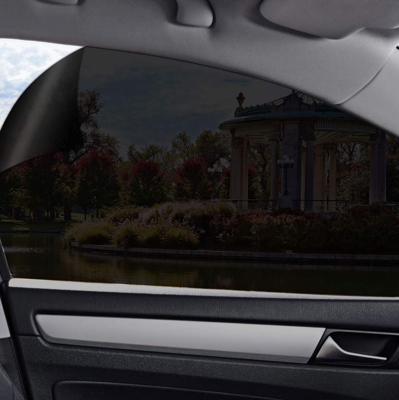 Gila Static Cling 20% VLT Automotive Window Tint applied to a car window