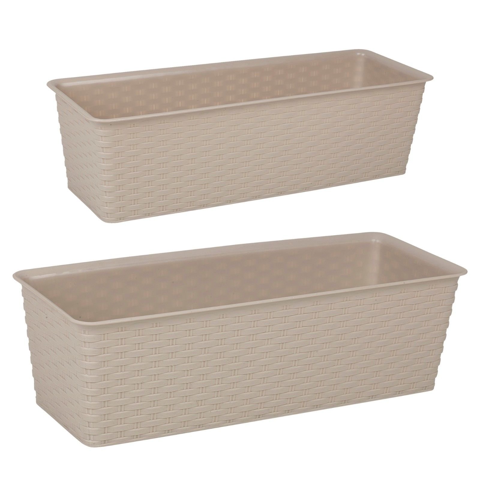 Urbnliving Beige Large Rectangular Flowerpot Planter 14X18x49cm