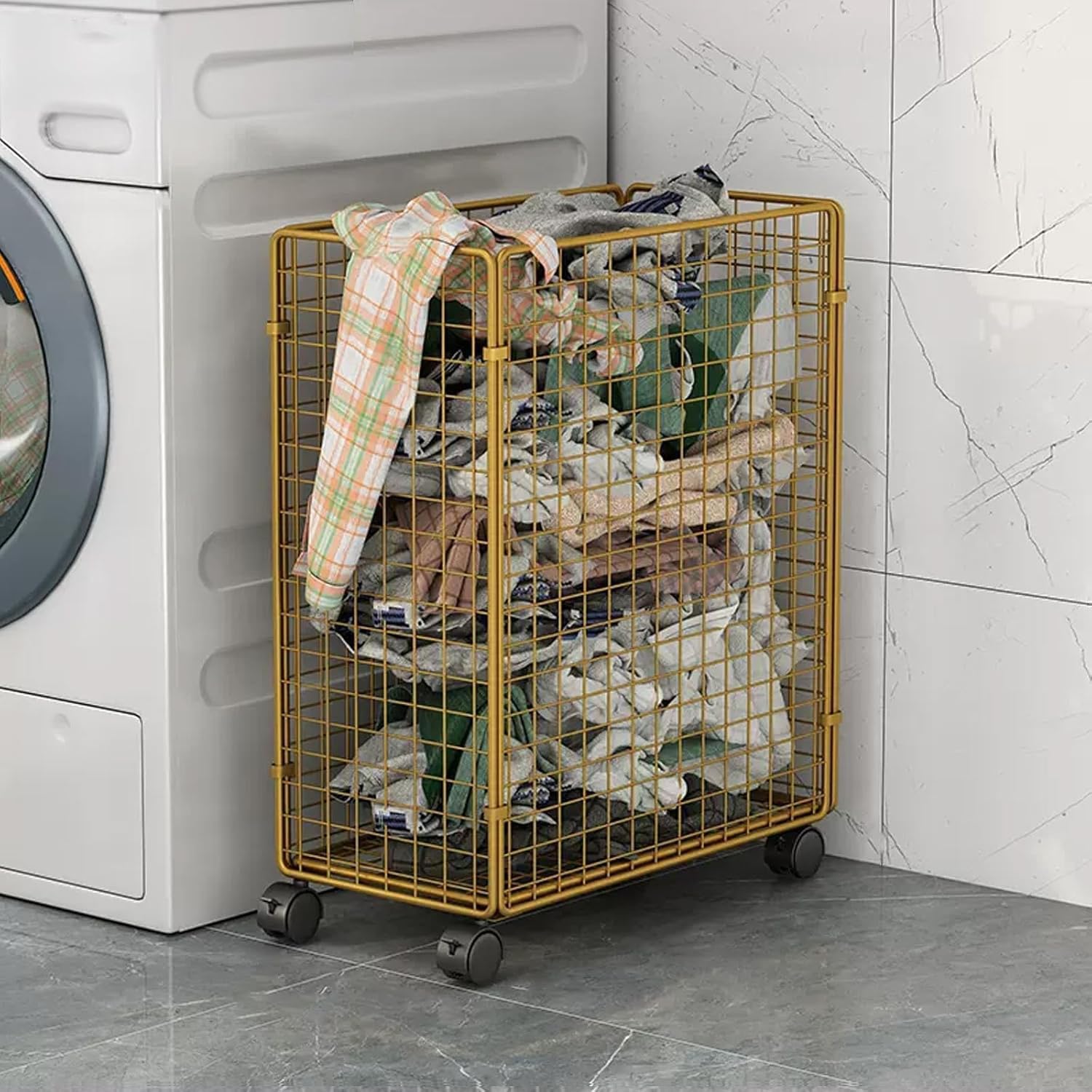 Panier à linge en métal pour un transport facile du salon à la chambre