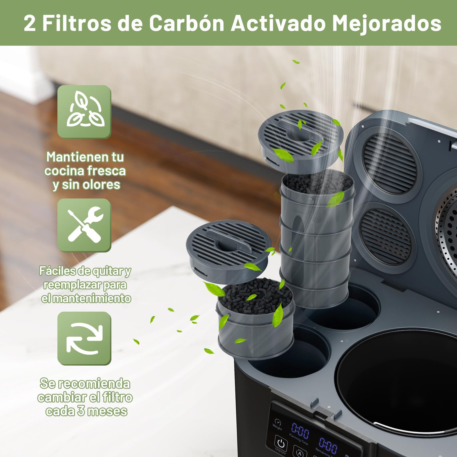COSTWAY 4L Compostadora Eléctrica para Cocina, Máquina de Compostaje Inteligente con Tapa, Autolimpieza, Pantalla LED, Contenedor de Compostaje, Convierte Residuos Alimenticios en Fertilizante