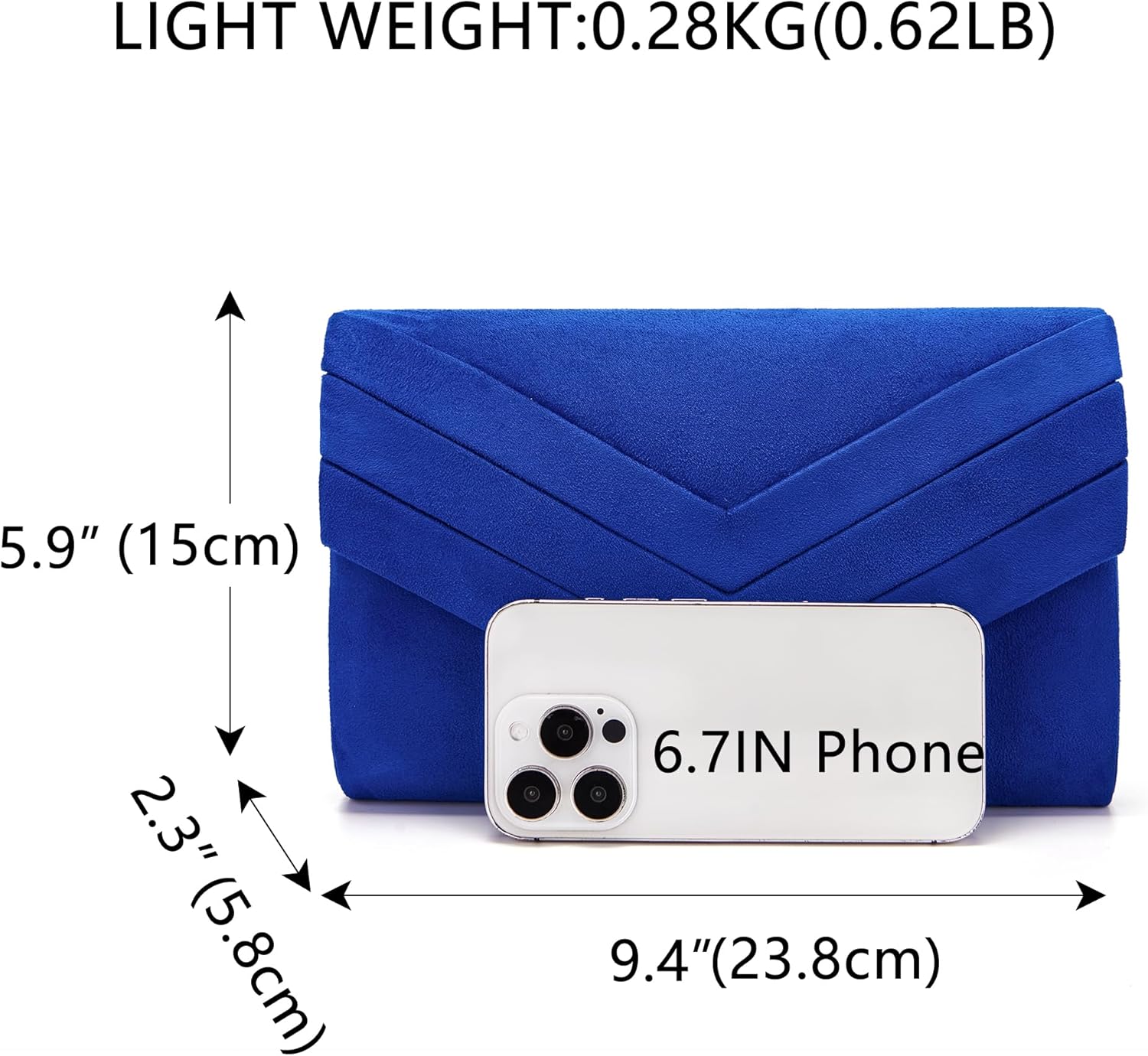 Milisente Evening Bag for Women, Suede Envelope Evening Purses Crossbody Shoulder Clutch Bag - Image 3