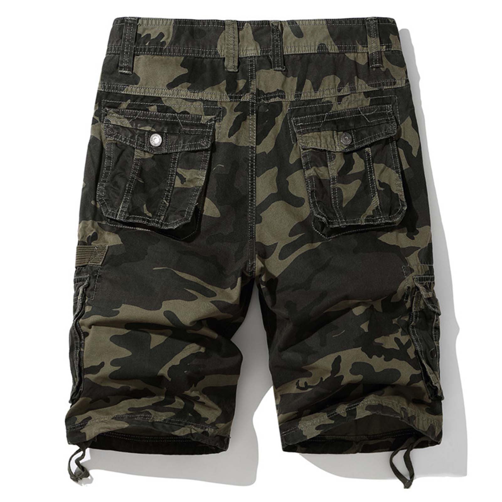 Pantalones cortos cargo de camuflaje para hombre, pantalones cortos de trabajo de camuflaje para hombre, pantalones tácticos retro para exteriores, pantalones cortos casuales de verano, senderismo
