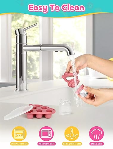 Miniatura 7 de Moldes para paletas de leche materna y chupete de alimentos para bebés, recipientes de silicona para almacenamiento de alimentos para bebés, moldes