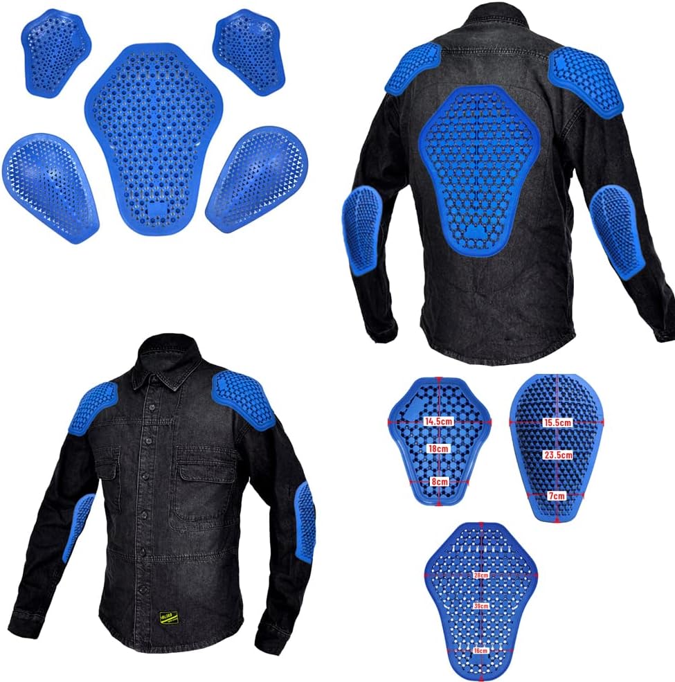 CE Armor Silicone Gel Pads Back,Shoulder,Elbows Protector Pads Insert for Motorcycle Jackets Protective Gear 5PCS : Automotive