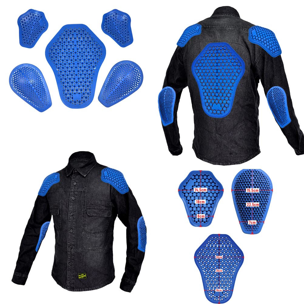 CE Armor Silicone Gel Pads Back,Shoulder,Elbows Protector Pads Insert for Motorcycle Jackets Protective Gear 5PCS