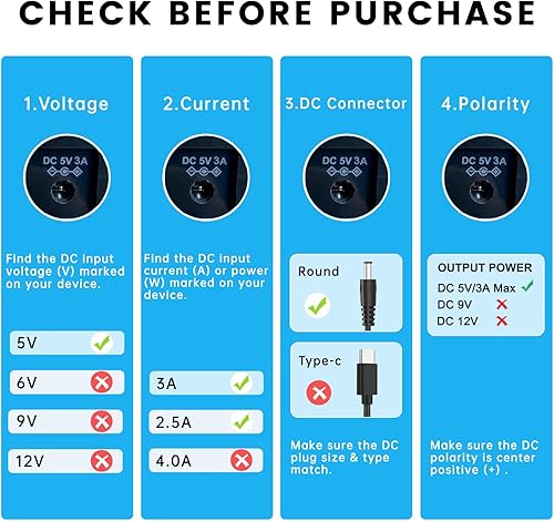 Miniatura 4 de Cargador de 5V para Sony SRS-XB30 SRS-XB41 SRS-BTS50 SRS-M55 SRS-TD60 AC-E05030 Altavoz portátil DC 5V 3A Adaptador de fuente de alimentación para