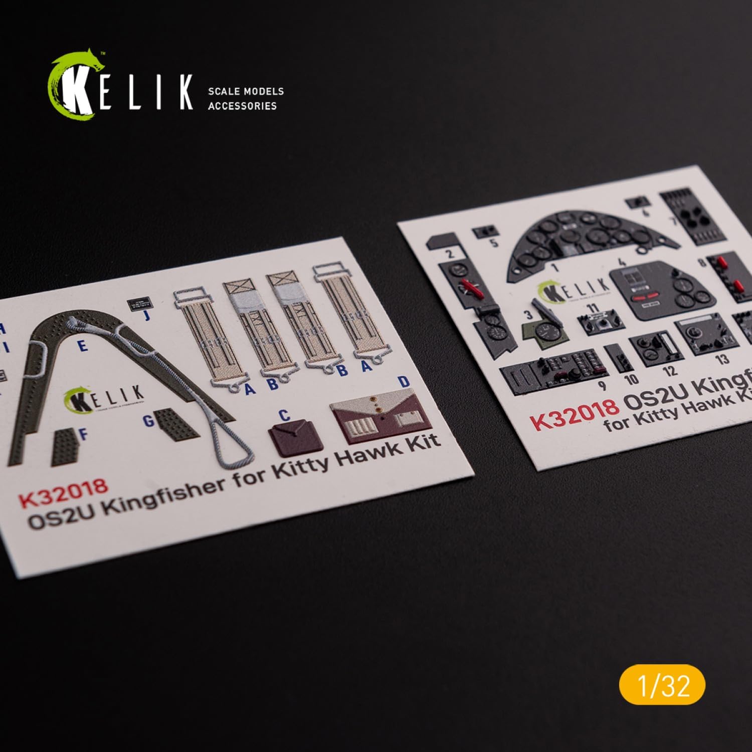 Reskit Kelik K32018 1/32 OS2U Kingfisher - Interior 3D Decal for Kitty Hawk/Zimi Models kit