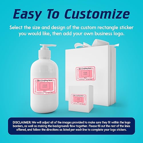 Vista 104 de DayStar Custom Signs & Design, Paquete de 60 calcomanías rectangulares personalizadas de vinilo personalizadas para logotipo de pequeñas empresas
