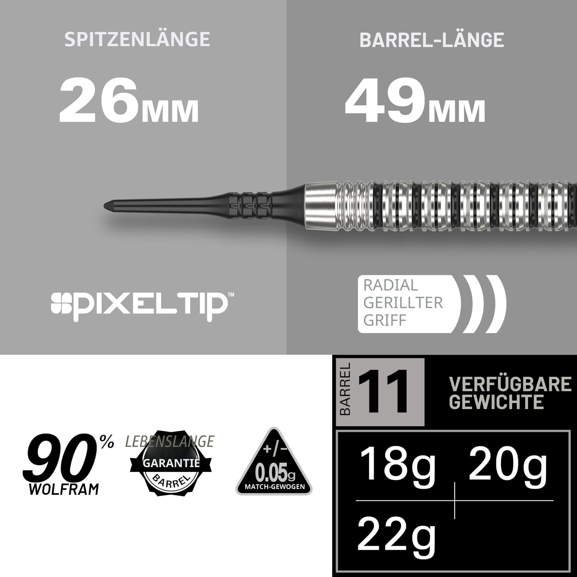 Target Darts EXO Edition 90% Wolfram Soft Tip Darts Set – Professionelle Soft Tip Dart Sets, Pixel Tip Darts mit Pro Grip Schäfte und No.6 Flüge