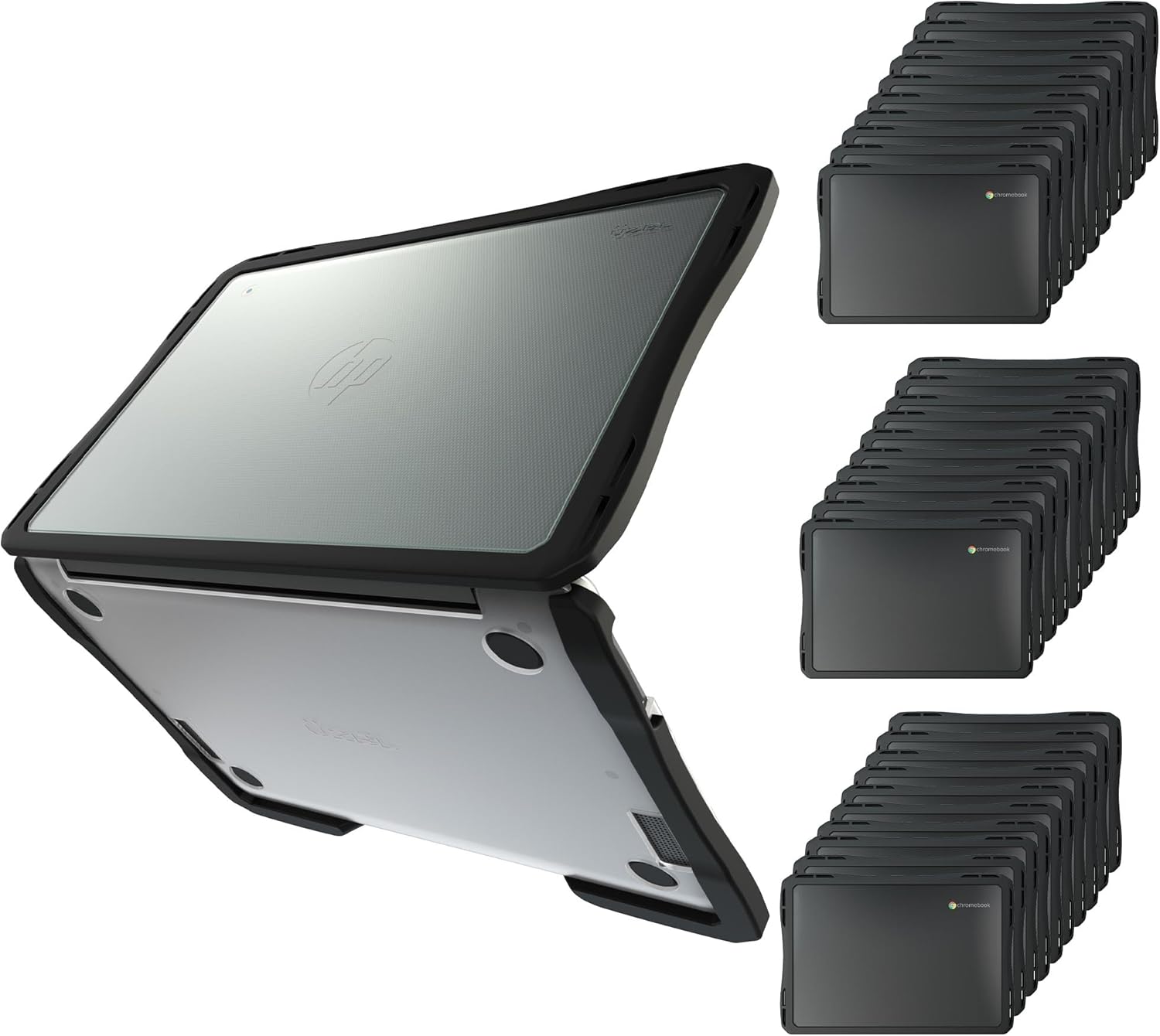 UZBL Air Hard Shell Case for HP Chromebook 11 G9 / G8 EE, Student-Proof K-12 Protective Clear Cover (30-Pack)