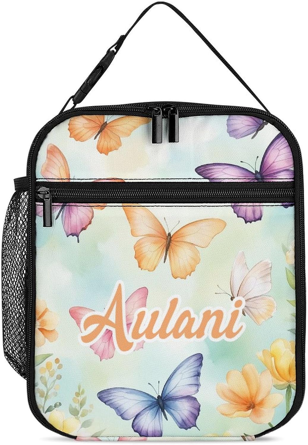 Personalized Insulated Butterfly Lunch Bag for Kids Boys Girls
