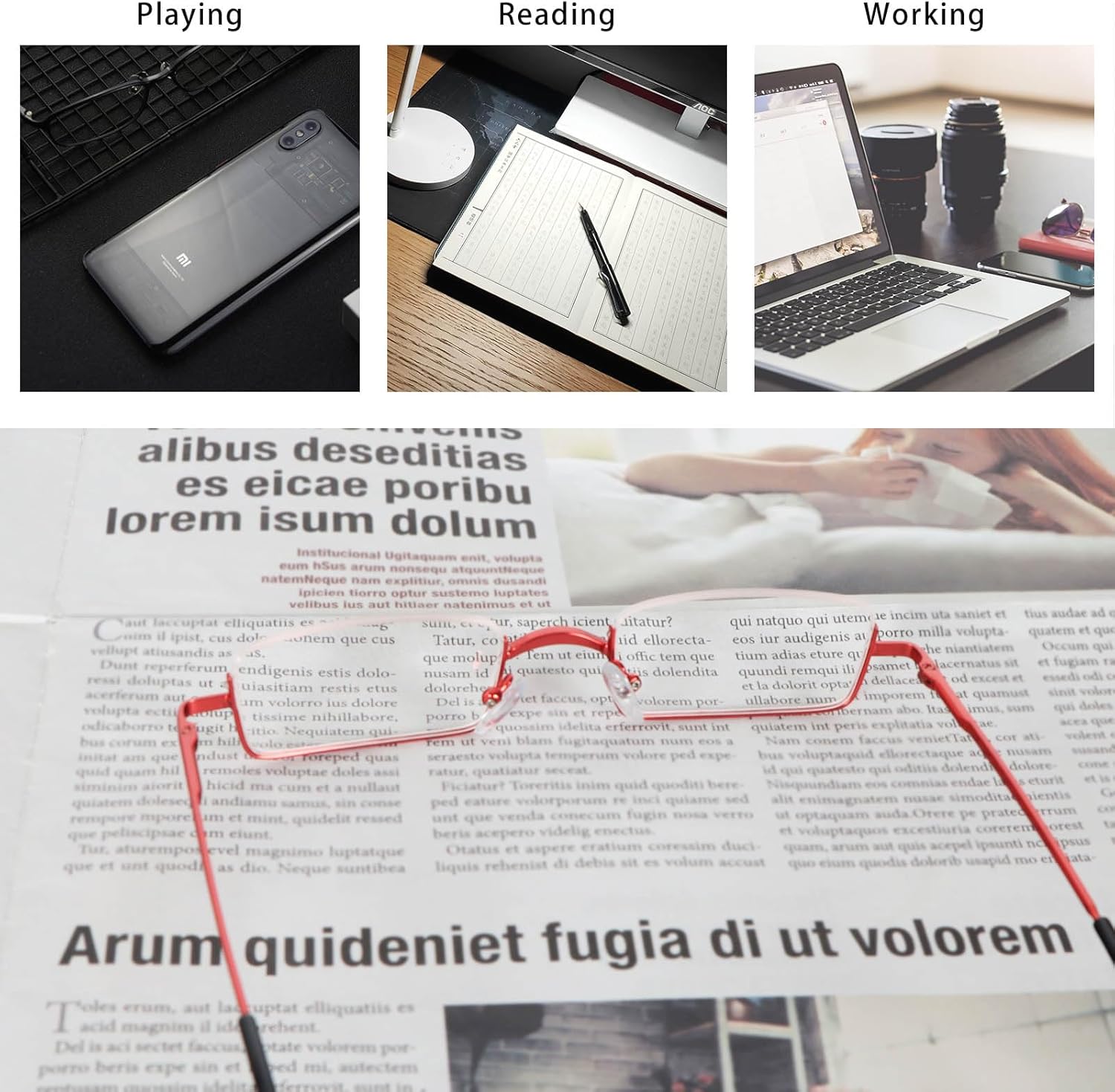 KoKoBin 2 Pairs Half Reading Glasses Square Semi Rimless Readers Metal Frame for Men and Women - Image 7